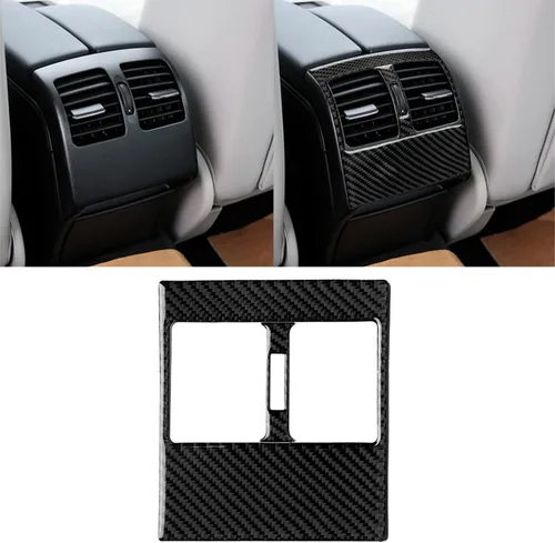 Vista 25 de para Mercedes-Benz Clase C W204 2011-2013 Real Cubierta de Panel de Fibra de Carbono Suave para Aire Acondicionado, Adhesivo de Marco de Panel