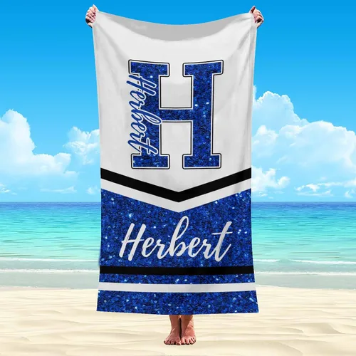 Vista 7 de Artsadd Toalla de playa personalizada para adultos, manta de playa personalizada de baloncesto con nombre inicial como regalo de fiesta para viajes
