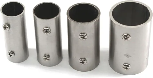 Vista 3 de Conector de varilla de tubo recto de acero inoxidable de 1.260 in para bastidores para colgar barandilla de valla (2 piezas)