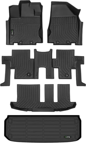 Vista 60 de HAFIDI® Juego de alfombrillas y forro de carga para Kia EV9 2024 2025 2026 (no apto para sillas de relajación), protección para todo tipo de clima