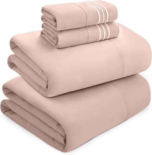 Vista 48 de Mocassi Juego de sábanas de lujo de 4 piezas, calidad prémium de hotel de 1800 hilos, ajuste fácil, sábanas y fundas de almohada resistentes a