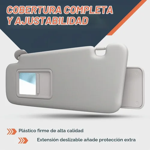 Vista 2 de SAILEAD - Visera solar para el lado izquierdo del conductor compatible con el Toyota Highlander 2008, 2009, 2010, 2012 o 2013, con luz