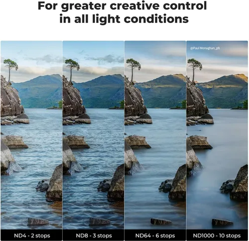 Vista 3 de K&F Concept Kit de filtro de lente ND fijo de 1.929 in, densidad neutra ND4 ND8 ND64 ND1000 juego de filtros con 28 capas de vidrio óptico HD