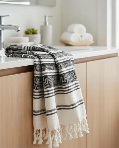 Vista 3 de DEMMEX Toallas de mano turcas de algodón orgánico certificado para baño, juego de 2, toallas de cocina y gimnasio, toallas de viaje compactas