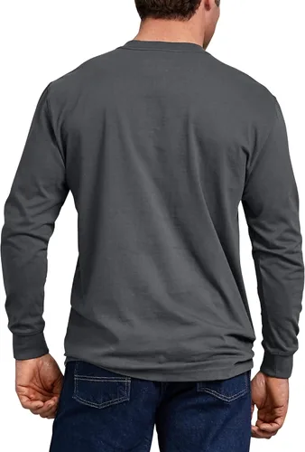 Vista 2 de Dickies - Camiseta pesada de manga larga y con cuello redondo para hombre, en tallas para personas grandes y altas