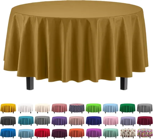 Vista 57 de Party Solids Paquete de 4 manteles de plástico color azul aguamarina, 54 x 108 pulgadas, mantel desechable para fiestas y pícnics