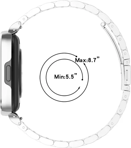 Vista 6 de Correa de reloj compatible con Redmi Watch 3 Active/Watch 3 Lite, correa de metal de acero inoxidable con funda, pulseras ajustables para Redmi