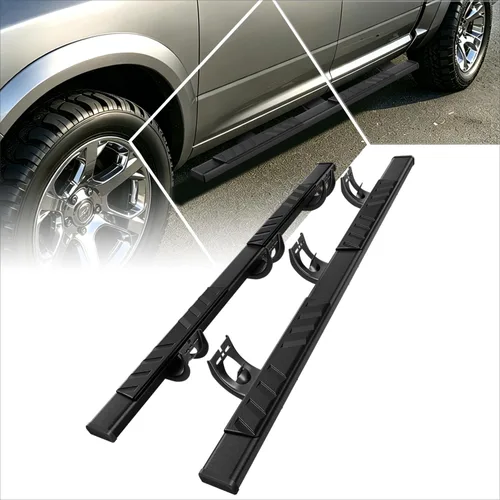 Vista 10 de [Par] Estribos de acero inoxidable cromado de 5 pulgadas, escalones laterales, barras Nerf compatibles con Dodge Ram Crew Cab 09-24 de 4 puertas