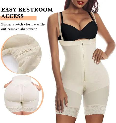 Vista 3 de YIANNA Fajas Colombianas Shapewear for Women Tummy Control Body Shaper Butt Lifter Thigh Slimmer with Zipper Crotch