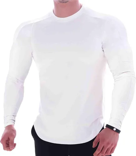 Vista 76 de Camisas de compresión atléticas de manga larga para hombre, capa base, camisa de entrenamiento atlético, camisas de compresión, camisetas deportivas