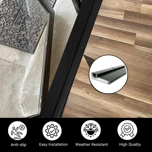 Vista 5 de Umbral de aluminio ajustable: ancho extra corto con tornillos ocultos, se adapta a cualquier altura, resistente para uso residencial y comercial