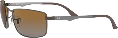 Vista 3 de Ray-Ban Gafas de sol rectangulares de metal RB3498 para hombre