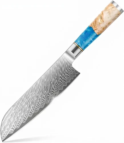 Vista 14 de Tidal Blue - Cuchillo para pan de 8" - Damasco
