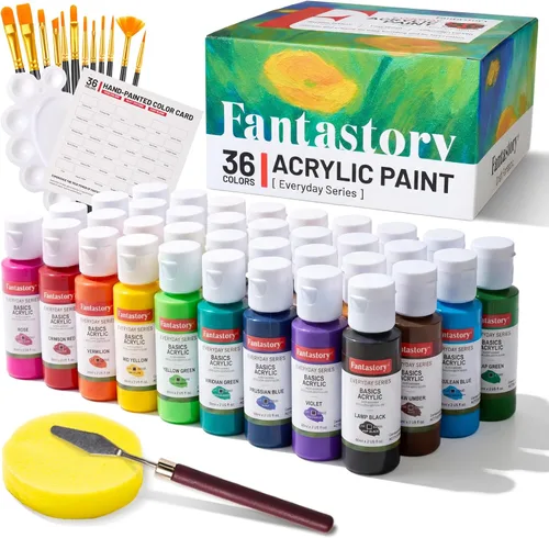Vista 8 de Fantastory Juego de pintura acrílica metálica de 12 colores de 2 fl oz