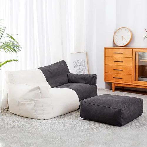Vista 11 de Sofa Lazy Sack - Funda para puf con funda para reposapiés y funda de almohada cómoda (no contiene relleno), sofá gigante para dos personas