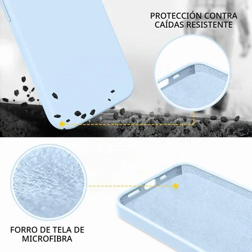 Vista 2 de Telaso Funda compatible con iPhone 14, silicona líquida de goma de gel suave para iPhone 14, funda delgada para teléfono con forro de microfibra