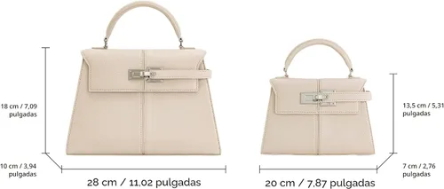 Vista 7 de JW PEI Bolso Elise con asa superior para mujer Beige