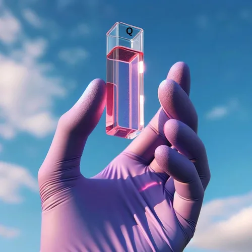 Vista 7 de Cubetas para espectrofotómetro, paquete de 4, absorción celular de espectrómetro de 0.1 fl oz para estudios de absorción UV-VIS, rango de longitud
