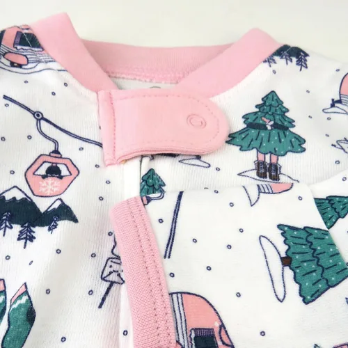 Vista 2 de HonestBaby Sleep and Play Footed Holiday Pajamas One-Piece Sleeper Zip-front Organic Cotton PJs Baby Boys, Girls, Unisex