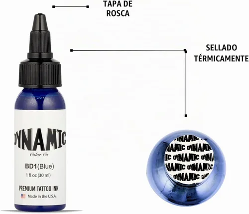 Vista 4 de Dynamic - Tinta de tatuaje, varios tamaños y colores, 1 Ounce, Azul