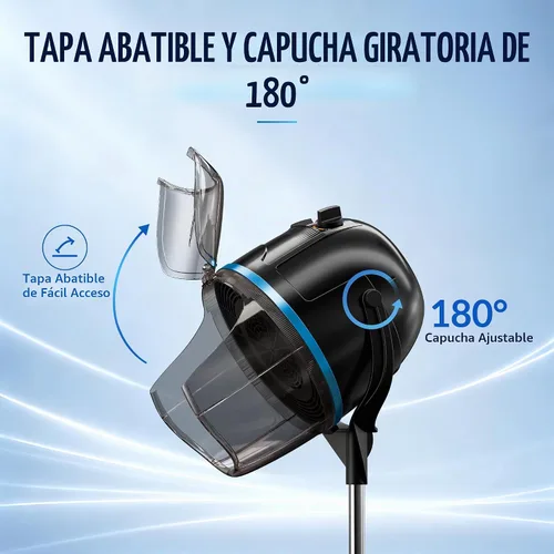 Vista 7 de JupiterForce Secador de pelo profesional con capucha de 1300 W, ajustable, capó de pie, con ruedas rodantes, para el hogar, salón, spa