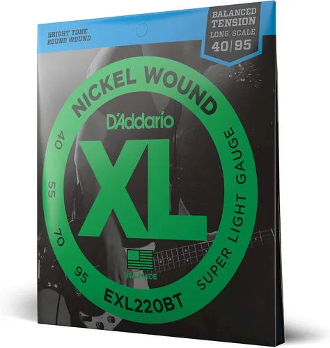 Vista 8 de D'Addario Cuerdas de Bajo Eléctrico - EXL160BT 50-120 - Cuerdas de Bajo Enrolladas en Níquel - Para Bajo de 4 Cuerdas - Tensión Equilibrada Media