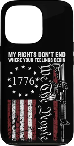 Vista 10 de My Rights Don't End Where Your Feelings Begin USA Gun Flag Case for iPhone 17