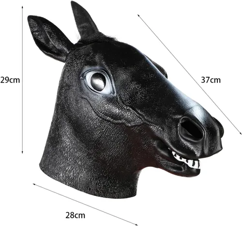 Vista 3 de Ibluelover Máscara de cabeza de caballo para adultos, máscara de vinilo