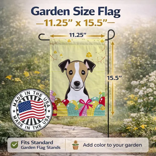 Vista 467 de Caroline's Treasures BB1923GF Bandera decorativa para jardín con diseño de Border Collie, para caza de huevos de Pascua, para jardín, jardín, patio