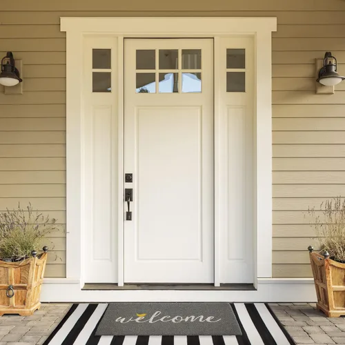 Vista 4 de DII Felpudo de fibra de coco natural para exterior, alfombra de bienvenida, 17 x 29 pulgadas, pájaro