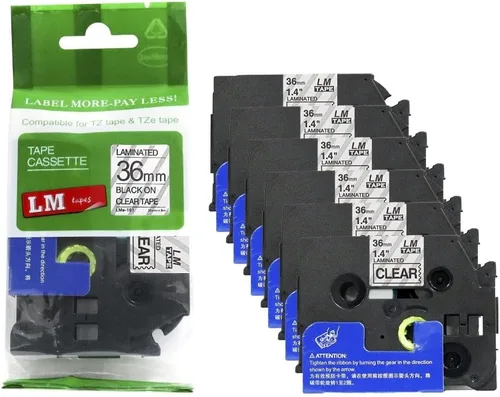 Vista 12 de 2/Pack LMe561 Premium 1.5" Black Print on Blue Label Tape, Compatible with Brother TZe-561 P-Touch Tape 36mm Laminated Replacement Label Tape.