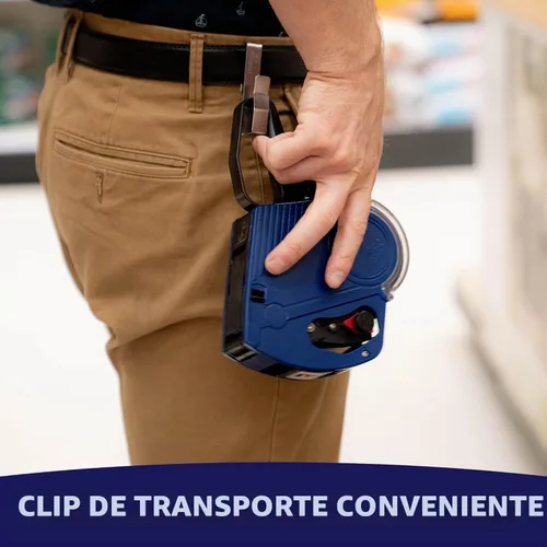 Vista 4 de Perco Lite - Pistola de precio de 1 línea con etiquetas, el kit incluye 3 rollos blancos, 3 rollos azules, 2 rodillos de tinta, 1 rollo de tinta