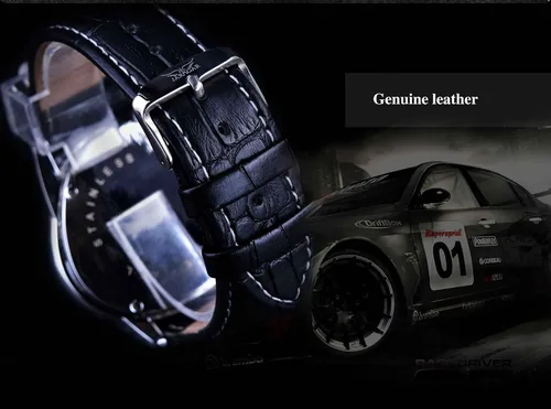 Vista 6 de Winner Fashion - Reloj de pulsera mecánico triangular de carreras, esfera de esqueleto dorado impermeable, movimiento automático, reloj mecánico