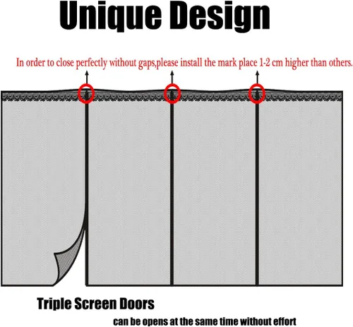 Vista 5 de Liveinu Upgraded Magnetic Garage Door Screen 2 Car Screen Door for Single or Double Garage with Hook & Loop Install Magnetic Closure 9 Ft x 7 Ft
