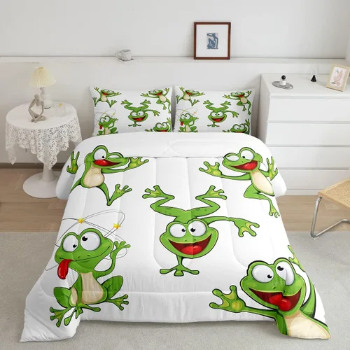 Vista 58 de Feelyou Lindo juego de ropa de cama de ajolote para niños y niñas tamaño twin, juego de edredón de salamandra para niños, mujeres y hombres, edredón