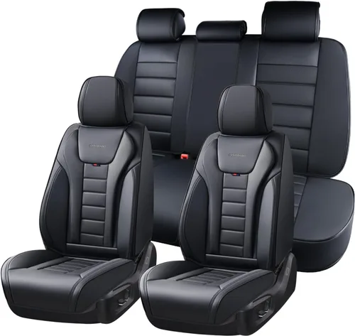 Vista 36 de Coverado Juego completo de fundas de asiento de automóvil, protector impermeable para asiento de automóvil, cojín de asiento de cuero, fundas