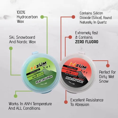 Vista 8 de ZUMWax RUB ON Wax Ski/Snowboard/Nordic Sample Pack - Universal & CHILL HIGH Speed - 0.71 oz cada uno, fácil aplicador de corcho, de larga duración