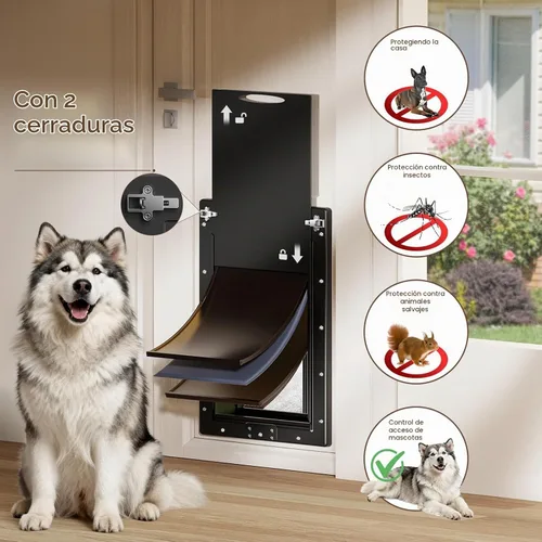 Vista 5 de Puerta extra grande de plástico para perros de 3 solapas