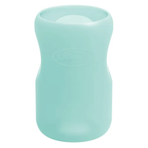 Vista 8 de Funda de botella de vidrio de cuello ancho Dr. Brown's Options+, 100% silicona, azul, sin BPA, 5 oz, paquete de 1 unidad