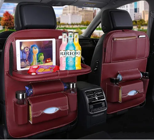 Vista 9 de Organizador de asiento trasero de automóvil, organizadores de asiento trasero de automóvil y almacenamiento con soporte para tableta, protectores