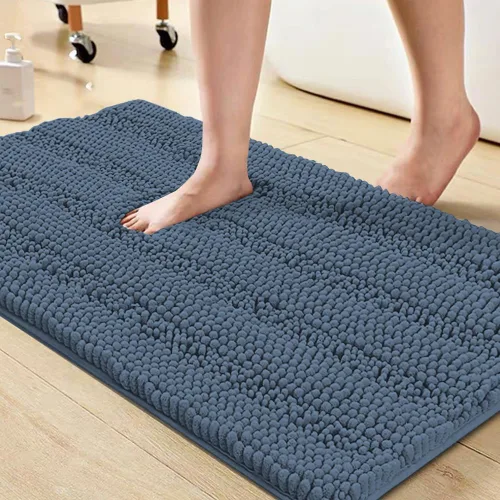 Vista 104 de Turquoize Alfombra de baño de chenilla de lujo para baño, extra absorbente, alfombra de ducha de microfibra antideslizante para baño, alfombra Aqua