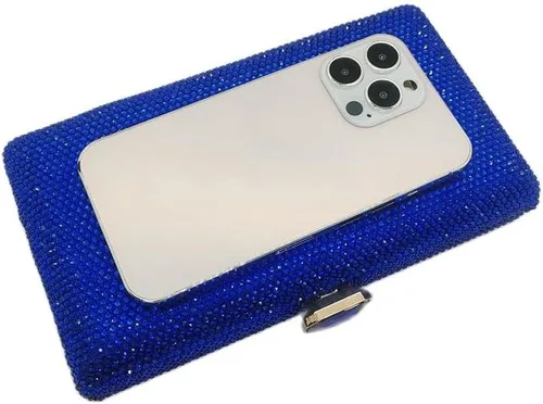 Vista 4 de Elegantes bolsas de noche de cristal, bolsos de boda, bolso de novia, caja de mano para mujer