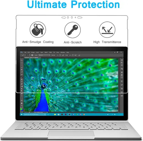 Vista 6 de Megoo [Paquete de 2] Protector de pantalla para Microsoft Surface Book 3 de 15 pulgadas (versión 2020), vidrio templado, protector de pantalla