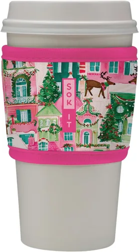Vista 173 de Sok It HotSok Coffee & Tea - Funda de neopreno con aislamiento reutilizable (floral abstracto)