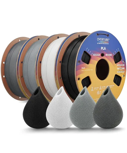 Vista 10 de OVERTURE Paquete de 10 filamentos PLA de 0.069 lbs (0.069 in), filamento de impresora 3D de herido ordenado, paquete de 10 bobinas de 2.2 libras