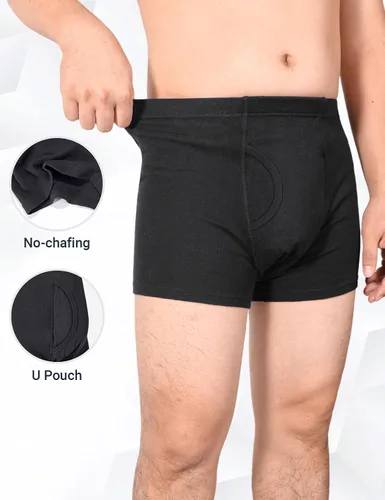 Vista 3 de Ropa interior para incontinencia para hombre, 2 unidades, lavable, de algodón, con zona de absorción delantera y trasera, gran absorción, ropa