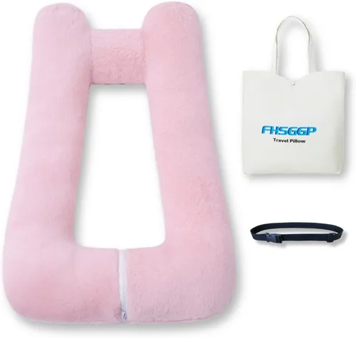 Vista 18 de FHSGGP Almohada de viaje Almohada de coche para niños La ayuda para dormir para adultos y niños en viajes por carretera Almohada de viaje para niños