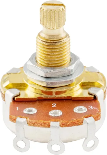 Vista 5 de Musiclily Pro Brass Thread - Potenciómetros de control de tamaño métrico completo A1 Meg Audio Taper para guitarra (juego de 2)