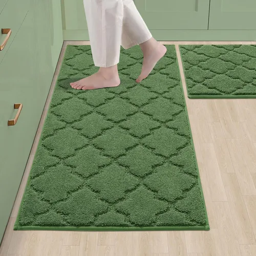 Vista 23 de COSY HOMEER Alfombras suaves de cocina [2 piezas] para el frente del fregadero súper absorbentes, tapetes y tapetes de cocina de 20 x 30 pulgadas/20