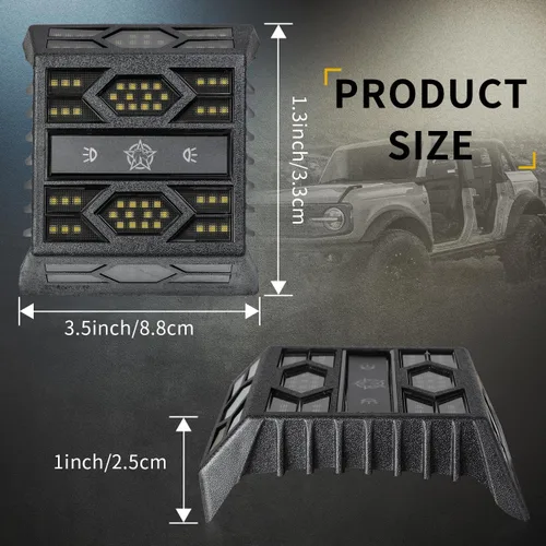 Vista 7 de Luces de techo LED traseras compatibles con Ford Bronco 2021 2022 2023 2024 2025 2026 4 luces de lectura de puerta accesorios de decoración